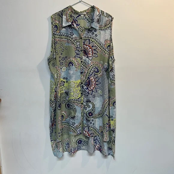 Spense brand women’s button down dress size 3X multicolored - Picture 1 of 5